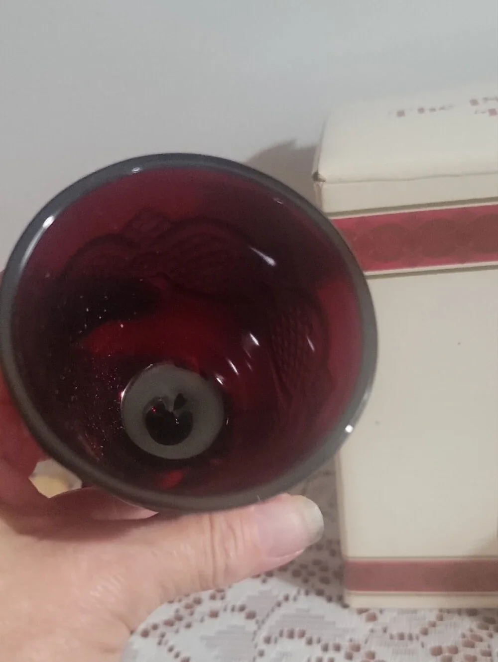 Avon Cape Cod 1876 Ruby Red  Wine Glass Pair